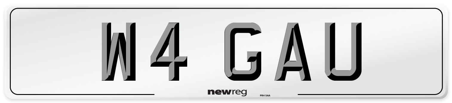 W4 GAU Number Plate from New Reg